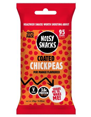 NOISY SNACKS CHICKPEAS PIRI MANGO FLAVOURED 25G 50% OFF