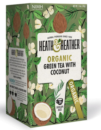 heath heather organic bags ginger lemon coconut tea