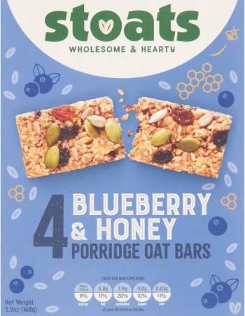 STOATS PORRIDGE OAT BARS 4 X 42G | BLUEBERRY & HONEY