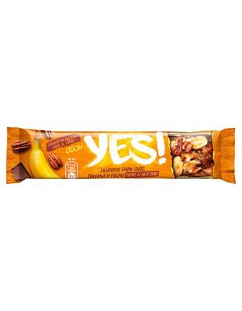 YES BANANA PECAN AND DARK CHOCOLATE BAR 35G