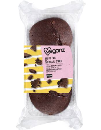 VEGANZ ORGANIC DOUBLE CHOCOLATE MUFFINS 150G