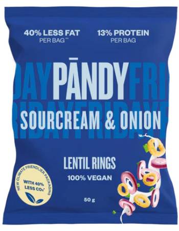 PANDY SOUR CREAM & ONION LENTIL RINGS 50G