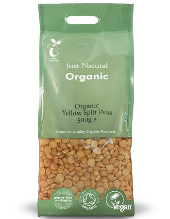 JUST NATURAL ORGANIC YELLOW SPLIT PEAS 500G