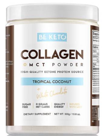 BE KETO COLLAGEN TROPICAL COCONUT WITH WHITE CHOCOLATE 300G
