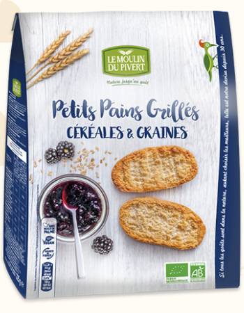 LE MOULIN DU PIVERT PETITS PAINS CEREAL AND GRAINES 225G