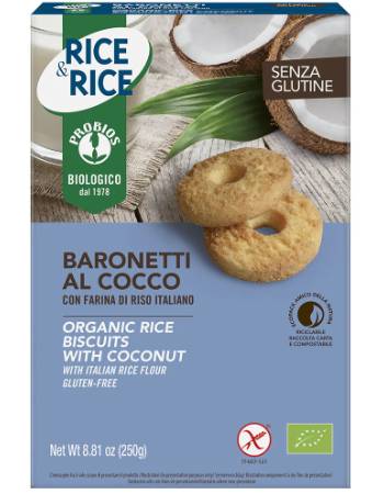 PROBIOS ORGANIC RICE BISCUITS WIH COCONUT 250G