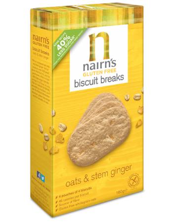 NAIRNS BISCUIT BREAKS OATS AND GINGER 160G