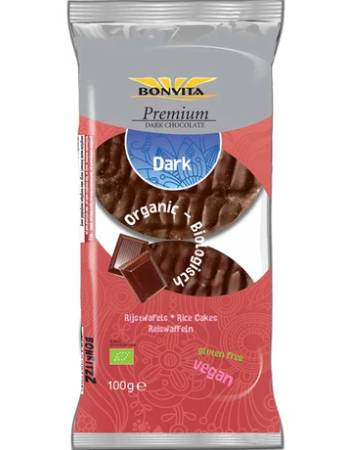 BONVITA RICE CAKES DARK CHOCOLATE 100G