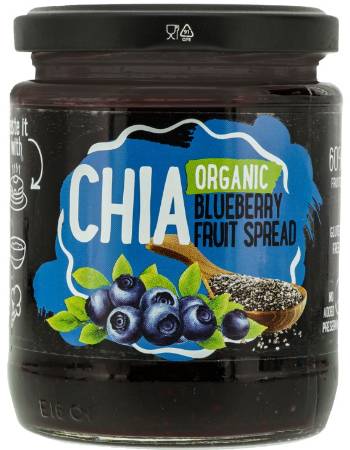 RUDOLFS ORGANIC FRUIT SPREAD BLUEBERRY & CHIA  250G