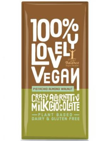 BALANCE 100% LOVELY VEGAN BAR PISTACCHIO ALMONDS WALNUTS 85G