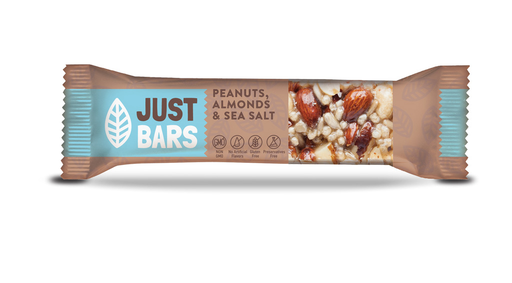 JUST BARS PEANUTS ALMONDS & SEA SALT 40G