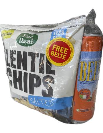 EAT REAL LENTIL CHIPS SALTED 2 PACKETS | PLUS FREE BELTE'