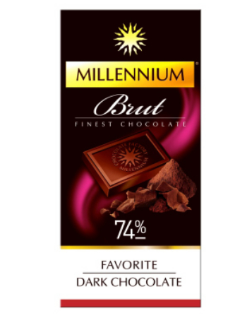 MILLENNIUM DARK CHOC  74% 100GR