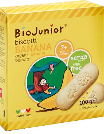 BIO JUNIOR ORGANIC BANANA BISCUITS 100G