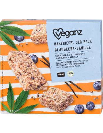 VEGANZ ORGANIC HEMP BLUEBERRY VANILLA BAR 3 X 30G