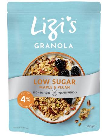 LIZI'S LOW SUGAR MAPLE & PECAN GRANOLA 500G