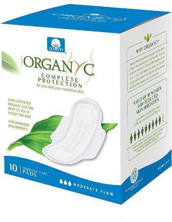 ORGANYC SANITARY PAD MODERATE FLOW X10