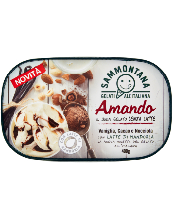SAMMONTANA AMANDO VANILLA - CHOCOLATE- NOCCIOLA ICE CREAM 400g