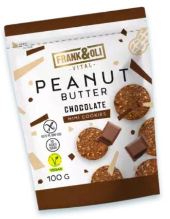 FRANK & OLI MINI COOKIES PEANUT BUTTER & CHOCOLATE 100G