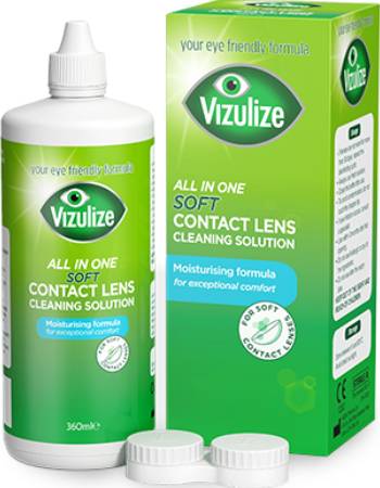 VIZULIZE ALL IN ONE SOFT CONTACT LENS CLEANING SOLUTION 360ML