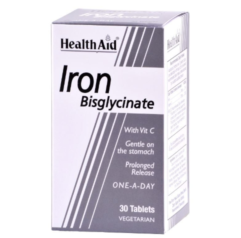 HEALTH AID IRON BISGLYCINATE 30 TABLETS