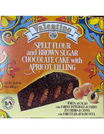 VALENTINO SPELT CHOCOLATE CAKE WITH  APRICOT FILLING 450G