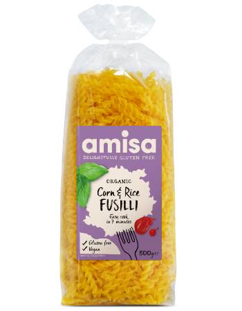 AMISA ORGANIC CORN & RICE FUSILLI 500G