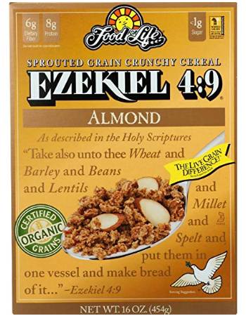 FOOD FOR LIFE EZEKIEL 4:9 ALMOND SPROUTED WHOLE GRAIN CEREAL 454G