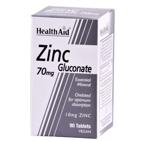 HEALTH AID ZINC GLUCONATE 70MG 90 TABLETS