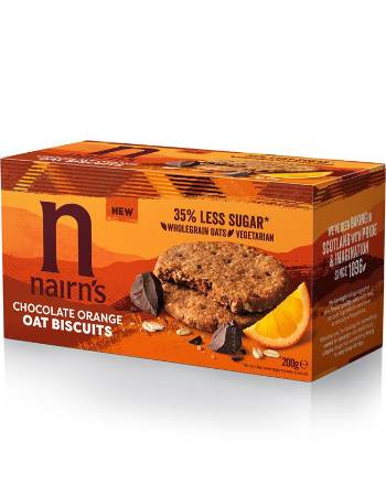 NAIRNS DARK CHOCOLATE & ORANGE OAT BISCUITS 200G