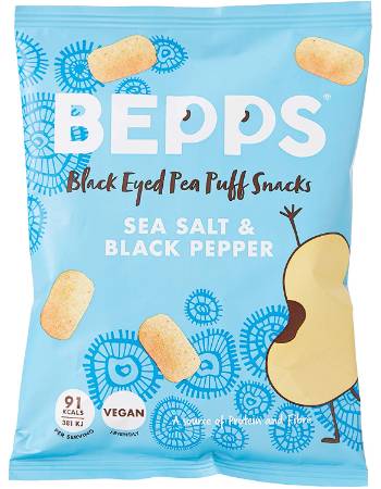 BEPPS BLACK EYED PEA PUFF SNACKS SALT & VINEGAR 22G