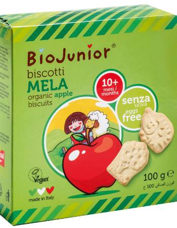 BIO JUNIOR ORGANIC APPLE BISCUITS 100G