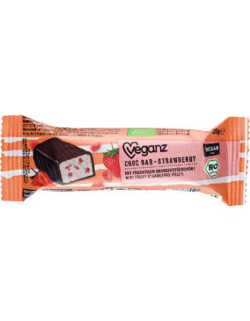 VEGANZ ORGANIC STRAWBERRY CHOCOLATE BAR 35G