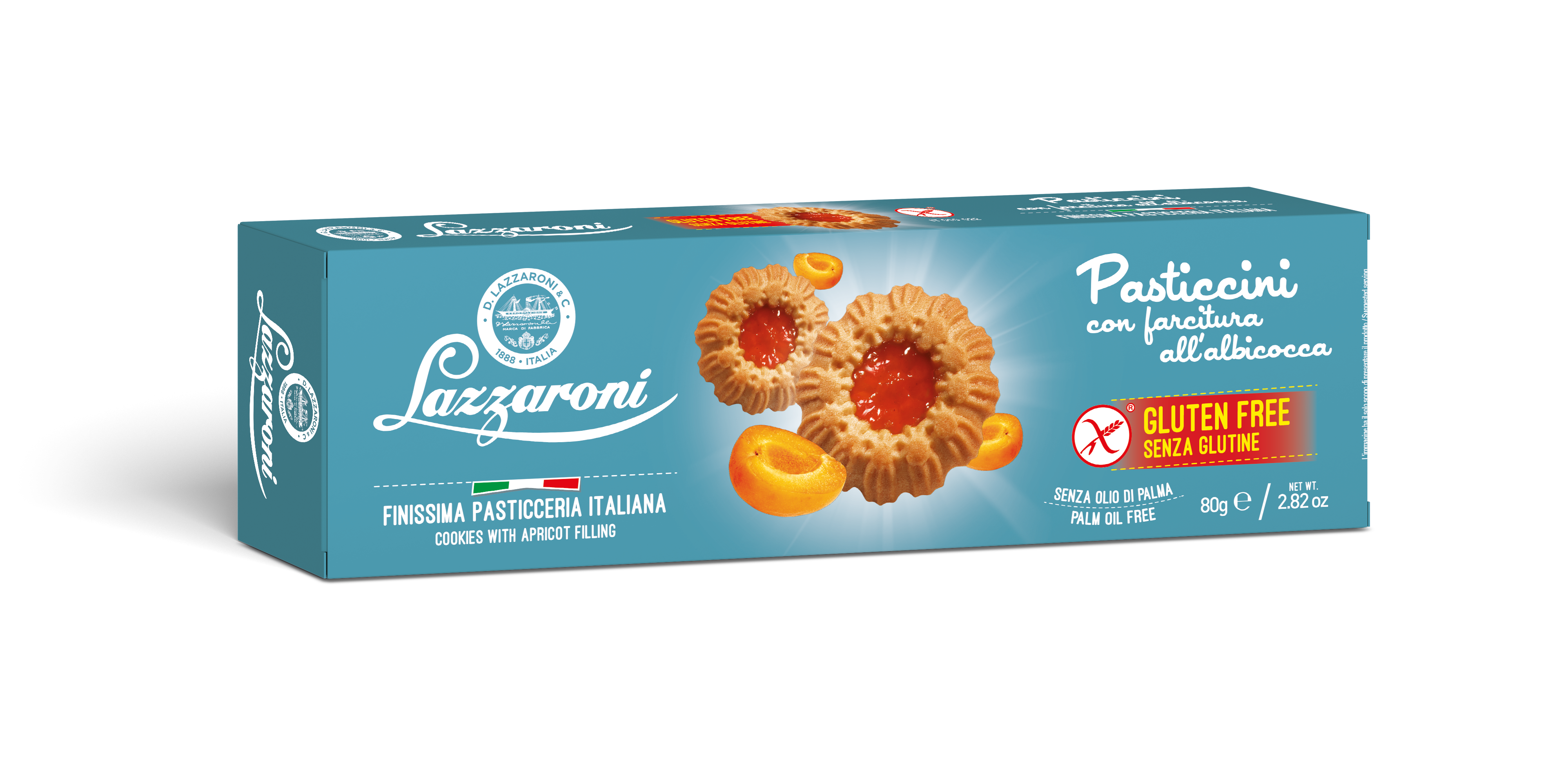 LAZZARONI BISCUIT WITH APRICOT FILLINGS 80G