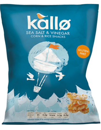 KALLO CORN & RICE SNACKS SALT & VINEGAR