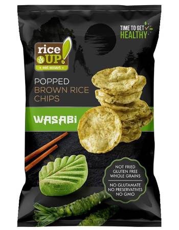 RICE UP POPPED BROWN RICE CHIPS WASABI 60G