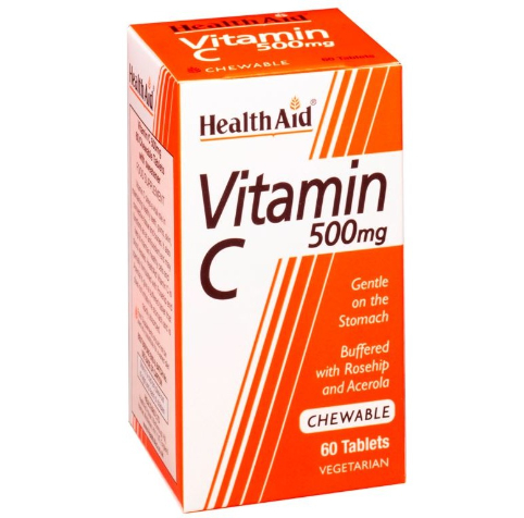 HEALTH AID VITAMIN C 500MG CHEWABLE 60 TABLETS