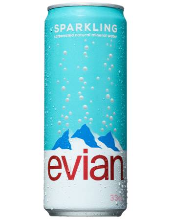 EVIAN SPARKLING WATER TIN 330ML