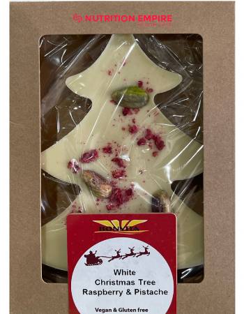 BONVITA XMAS TREE WHITE CHOCOLATE RASPBERRY PISTACHIO 90G