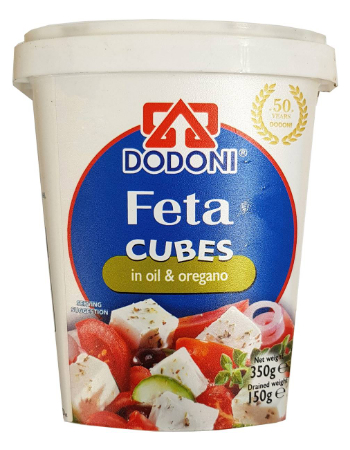 DODONI FETA CUBES IN OIL & OREGANO 350G