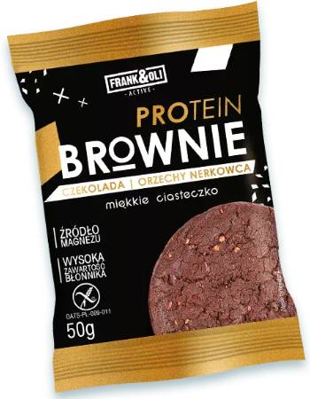 FRANK & OLI PROTEIN BROWNIE CHOCOLATE & CASHEW NUTS SOFT COOKIE 50G