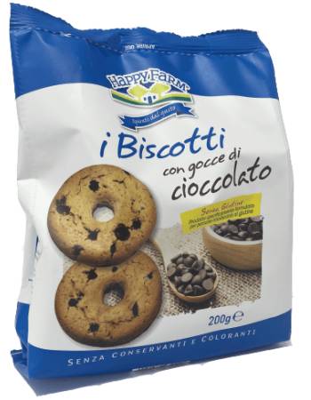 HAPPY FARM BISCOTTI GOCCE CIOCCOLATO 200G