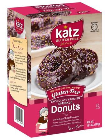 KATZ CHOCOLATE FROSTED SPRINKLE DONUTS 297G