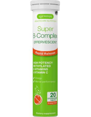 IGENNUS SUPER B-COMPLEX 20 EFFERVESCENT TABLETS | ORANGE FLAVOUR