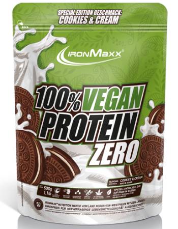 IRONMAXX 100% VEGAN PROTEIN ZERO 500G | COOKIE & CREAM