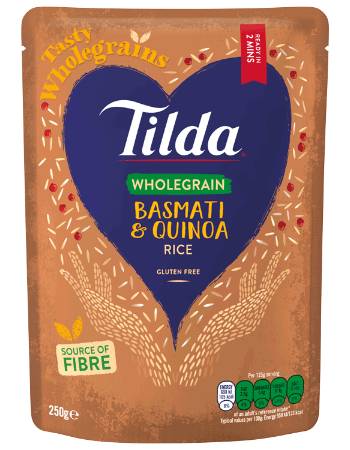 TILDA WHOLEGRAIN BASMATI AND QUINOA RICE 250G