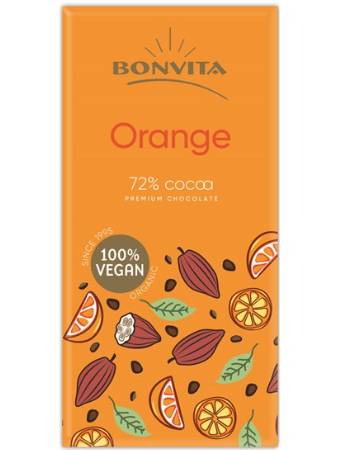 BONVITA PREMIUM ORANGE 71% DARK CHOCOLATE BAR 100G
