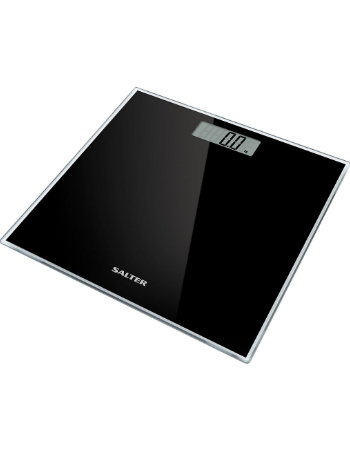 SALTER GLASS ELECTRONIC DIGITAL BATHROOM SCALE - BLACK (S9037BK)