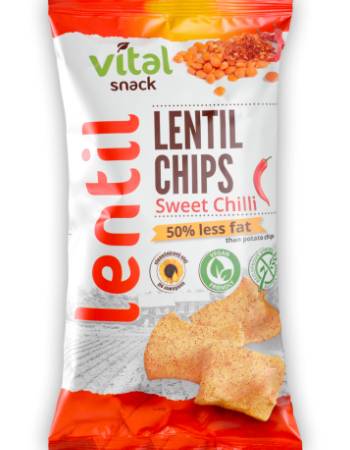 VITAL SNACK LENTIL CHIPS 65G | SWEET CHILLI