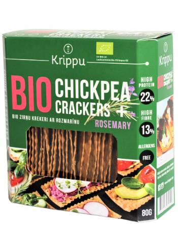 KRIPPU BIO PEA CRACKERS WITH ROSEMARY 80G